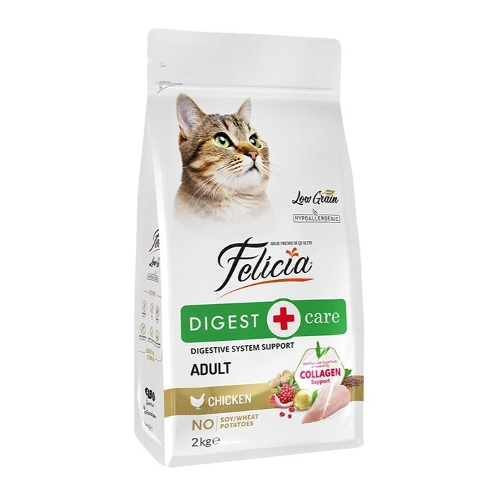 Felicia Digest Care Hipoalerjenik Az Tahıllı Ve Tavuk Etli Yetişkin Kedi Maması 2 Kg