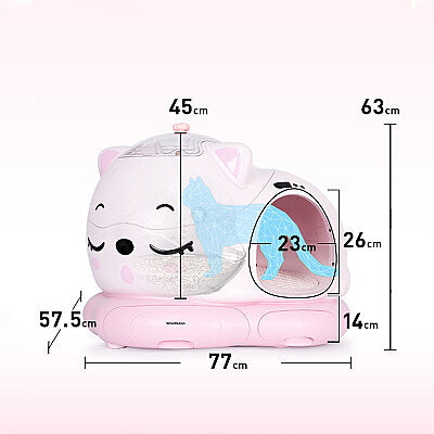 WooHuloo Pro Otomatik Kedi Tuvaleti Barbie Pink - 3