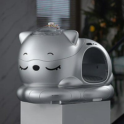 WooHuloo Pro Otomatik Kedi Tuvaleti Cool Silver - 4