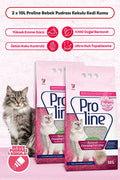 Proline Bebek Pudrası Kokulu İnce Tane Topaklanan Kedi Kumu 10 Lt x 2 Adet