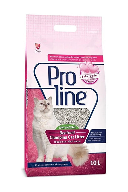 Proline Doğal Topaklanan Baby Powder Kokulu Kedi Kumu 10 Lt