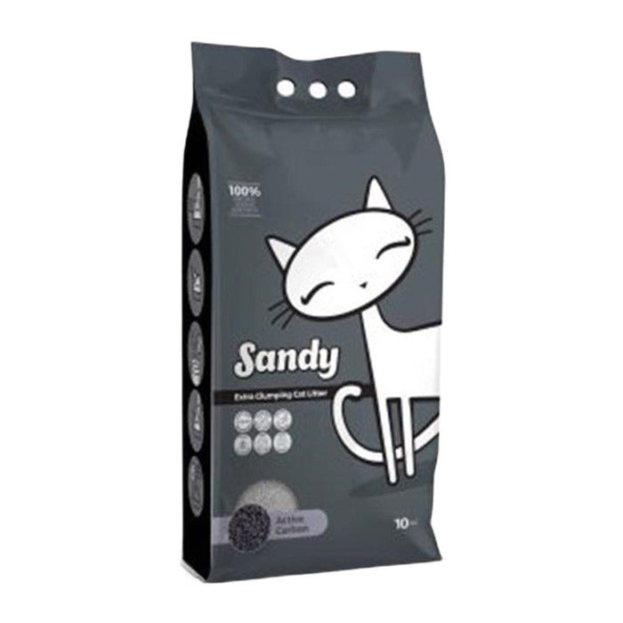 Sandy Active Carbon Topaklanan Sodyum Bentonit Kedi Kumu 10 Kg