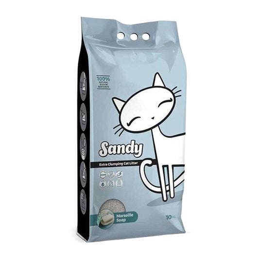 Sandy Sabun Kokulu Ekstra Topaklanan Sodyum Bentonit Kedi Kumu 10 Kg