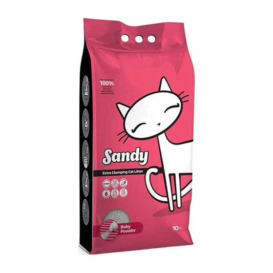 Sandy Pudra Kokulu Ekstra Topaklanan Sodyum Bentonit Kedi Kumu 10 Kg