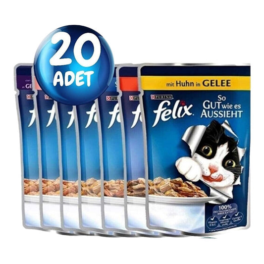 Felix Karışık Aromalı Pouch Yaş Mama  20'li Paket