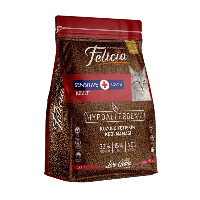 Felicia Az Tahıllı Yetişkin Kuzulu Hypoallergenic Kedi Maması 1 Kg