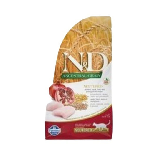 N&D Düşük Tahıllı Tavuk Ve Narlı Kısırlaştırılmış Kedi Maması 1,5 Kg
