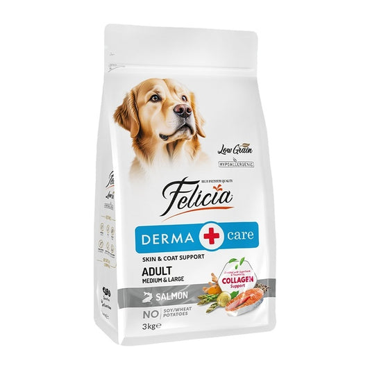 Felicia Derma Care Hipoalerjenik Az Tahıllı Ve Somonlu Yetişkin Köpek Maması 3 Kg