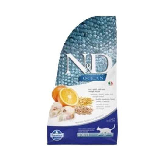 N&D Düşük Tahıllı Balıklı Portakallı Yetişkin Kedi Kuru Maması 1,5 Kg