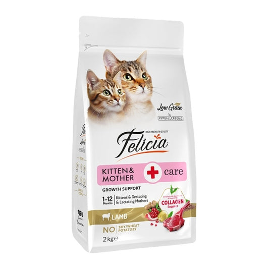 Felicia Hipoalerjenik Az Tahıllı Ve Kuzu Etli Anne Ve Yavru Kedi Maması 2 Kg
