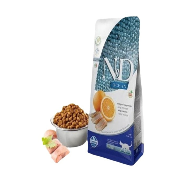 N&D Ocean Ringa Balığı Portakallı Yetişkin Kedi Maması 1,5 Kg