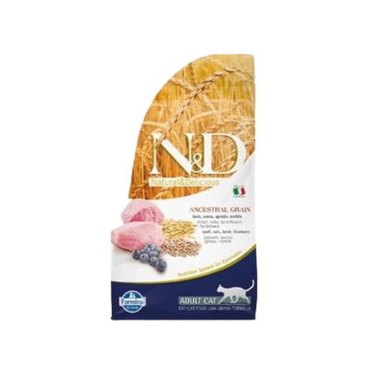 N&D Düşük Tahıllı Kuzu Etli Yaban Mersinli Yetişkin Kedi Maması 1,5 kg