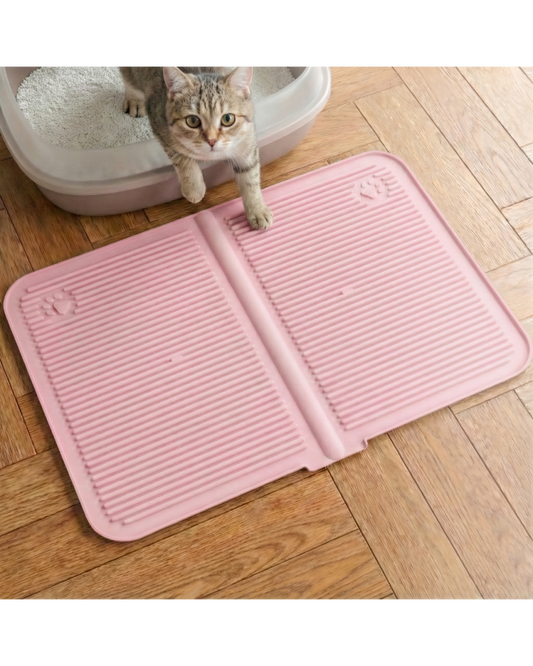 Kum ve Mama Matı Silikon Pembe 40x60