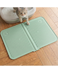 Kum ve Mama Matı Silikon Havuzlu Yıkanabilir Kedi Paspası 40x60 (Yeşil)