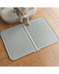Kum ve Mama Matı Silikon Havuzlu Yıkanabilir Kedi Paspası 40x60 (Gri)