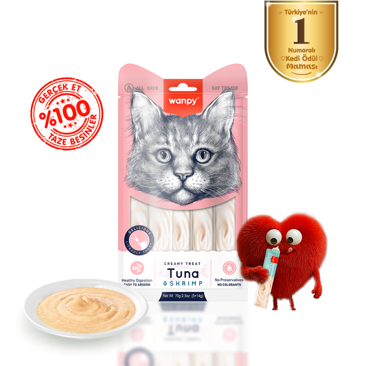 Wanpy Ton ve Karidesli Krema Kedi Ödülü 5x14 Gr