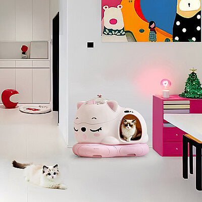 WooHuloo Pro Otomatik Kedi Tuvaleti Barbie Pink - 2