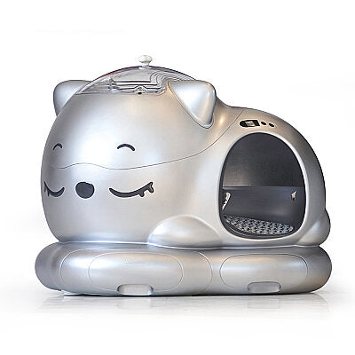 WooHuloo Pro Otomatik Kedi Tuvaleti Cool Silver - 1