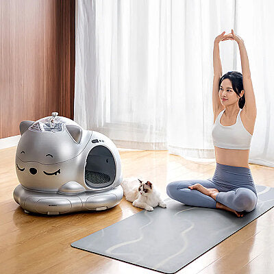 WooHuloo Pro Otomatik Kedi Tuvaleti Cool Silver - 2