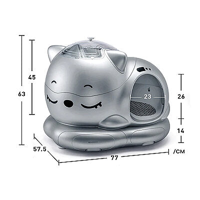 WooHuloo Pro Otomatik Kedi Tuvaleti Cool Silver - 3